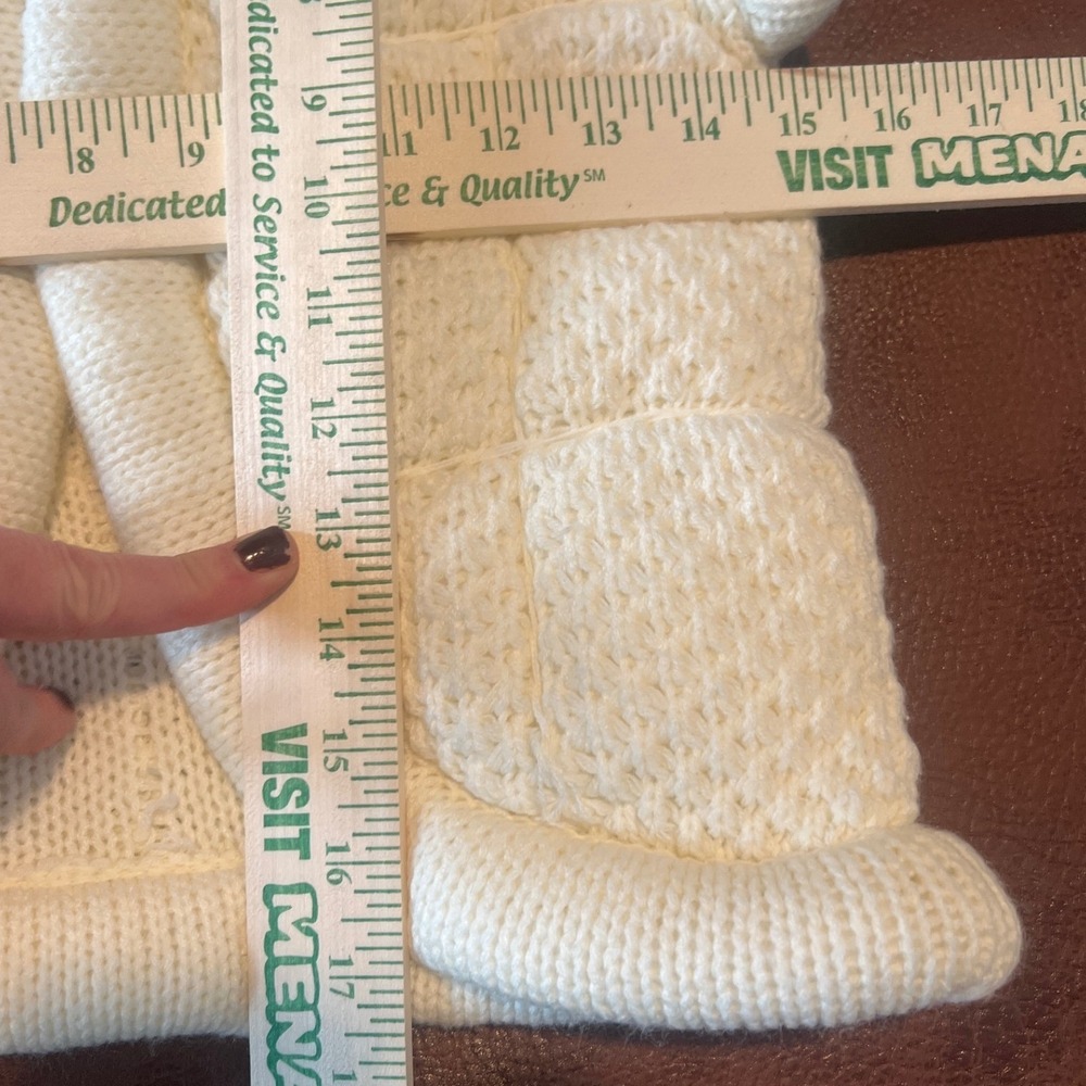 Vintage Cherry Stix LTD Cream White Chunky Knit Open Front‎ Vest Small RN 54494 - Picture 3 of 4